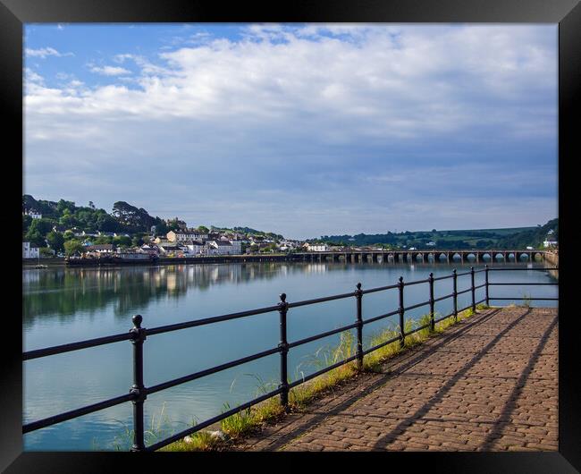 A view of Bideford Long Bridge Framed Print by Tony Twyman