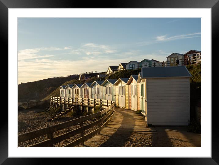 Summerleaze beach huts at Bude Framed Mounted Print by Tony Twyman