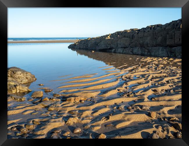 Summerleaze beach in Bude Framed Print by Tony Twyman