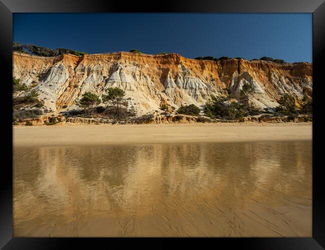 Falesia beach sea cliffs Framed Print by Tony Twyman