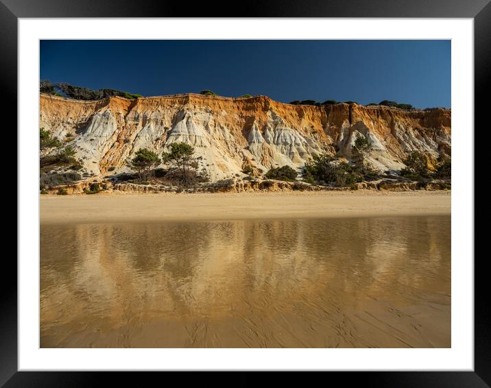 Falesia beach sea cliffs Framed Mounted Print by Tony Twyman
