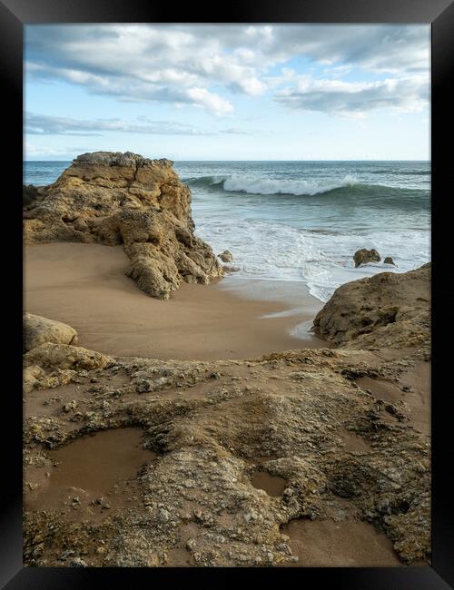 Incoming Tide at Oura Beach Framed Print by Tony Twyman