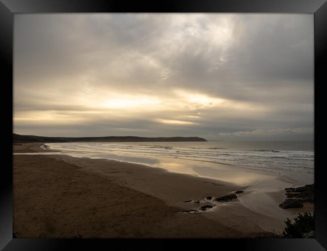 Woolacombe Sands at Dusk Framed Print by Tony Twyman