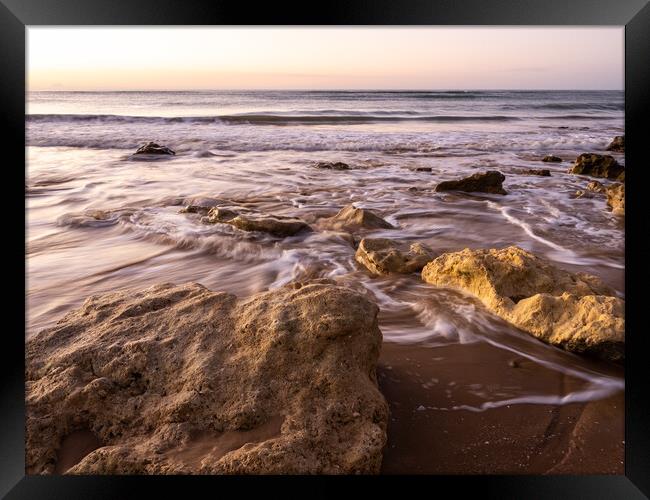 Oura Beach Sunrise Framed Print by Tony Twyman