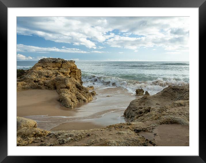 Waves at Oura Beach Framed Mounted Print by Tony Twyman