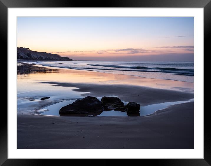 Albufeira beach sunrise Framed Mounted Print by Tony Twyman