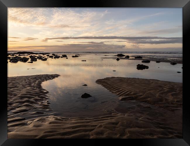 Beautiful sunset clouds at Westward Ho! Framed Print by Tony Twyman