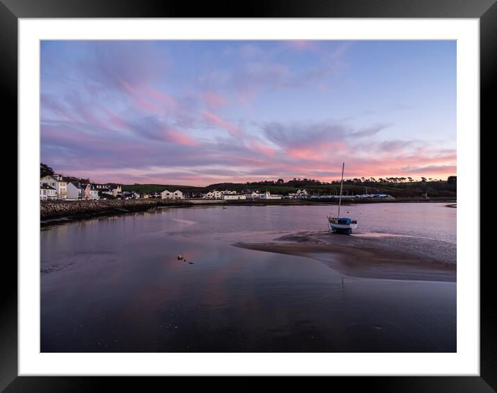 Yacht moored at Instow Quay Framed Mounted Print by Tony Twyman