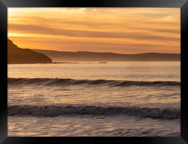 North Devon coastal sunset Framed Print by Tony Twyman