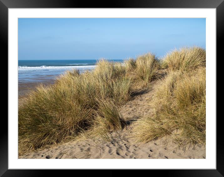 Sand dunes at Widemouth Bay Framed Mounted Print by Tony Twyman