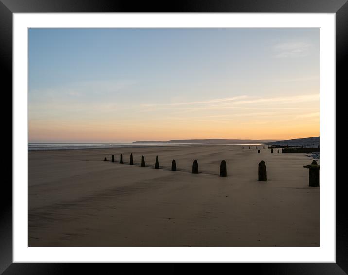 Serene Sunrise on a Deserted Beach Framed Mounted Print by Tony Twyman