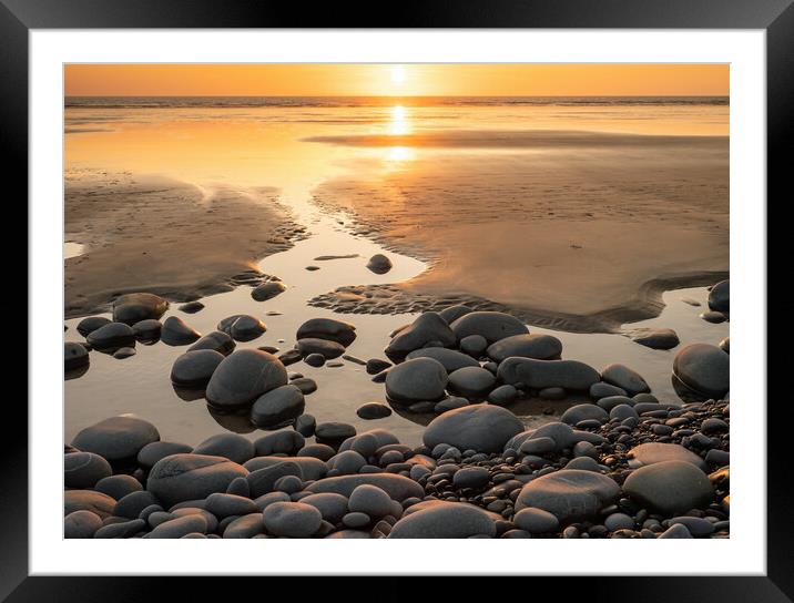 Pebble Beach Sunset Framed Mounted Print by Tony Twyman