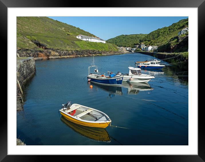 Boats at Boscastle Harbour Framed Mounted Print by Tony Twyman
