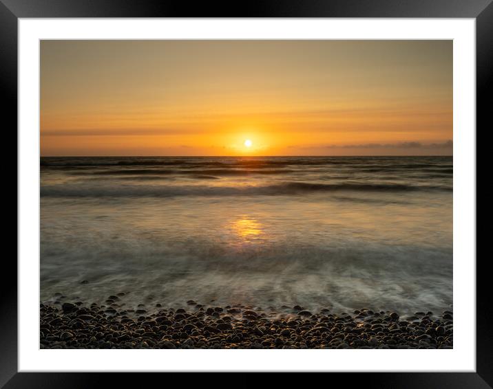 Sunset ebb and Flow Framed Mounted Print by Tony Twyman