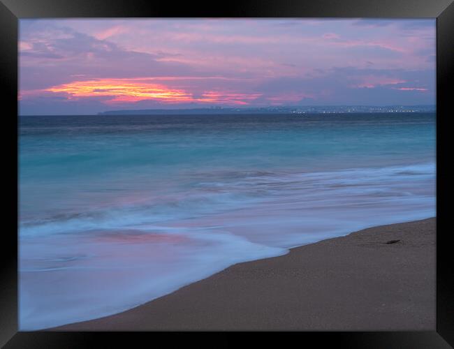 Alvor beach sunset Framed Print by Tony Twyman