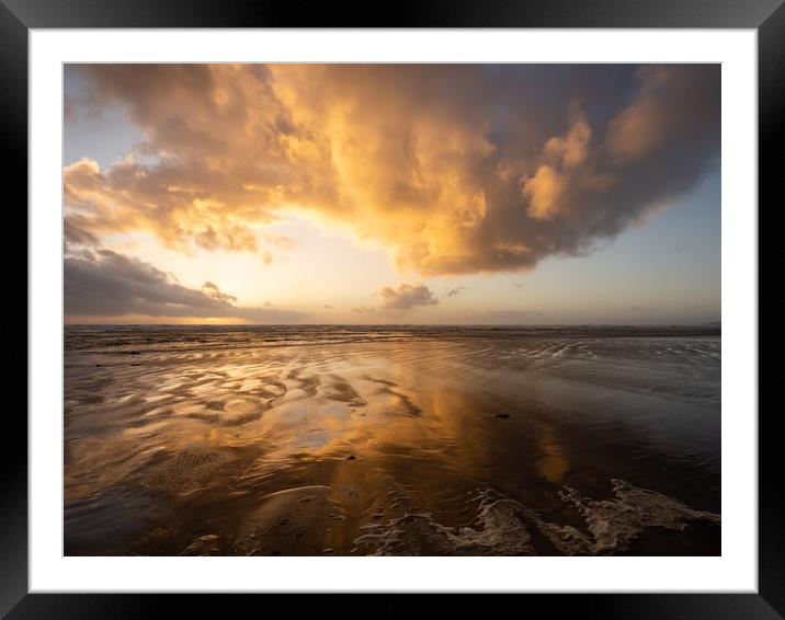 Sunset cloud reflections Framed Mounted Print by Tony Twyman