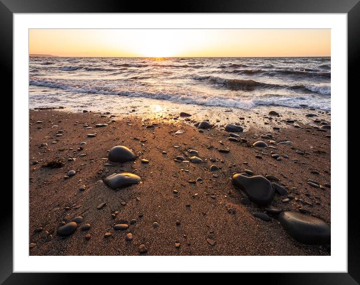 Ocean wave sunset Framed Mounted Print by Tony Twyman