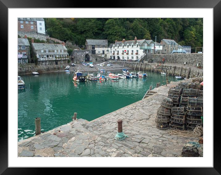 The timeless Clovelly quayside in North Devon Framed Mounted Print by Tony Twyman