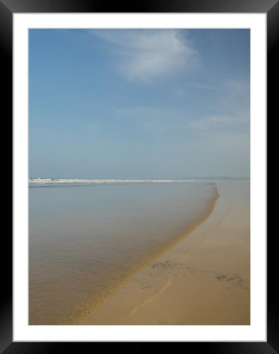 Calm and gentle waves at Westward Ho in Devon Framed Mounted Print by Tony Twyman