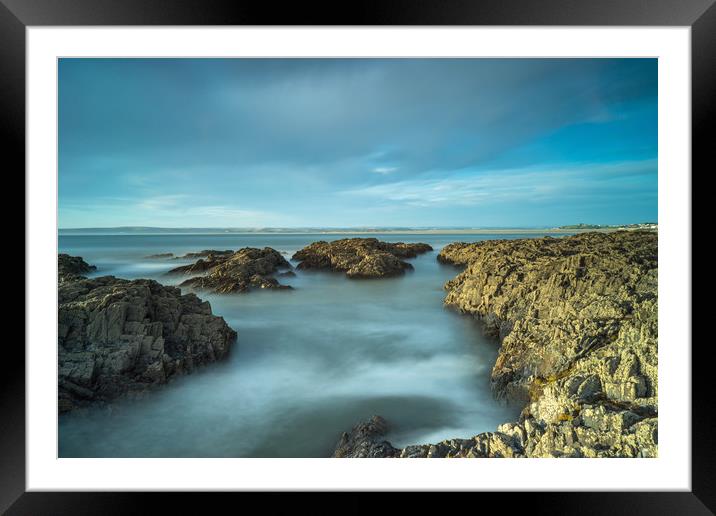 Westward Ho! rugged coastline in North Devon Framed Mounted Print by Tony Twyman