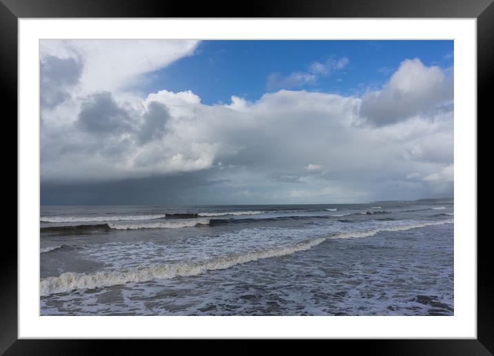 Waves heading towards Westward Ho beach Framed Mounted Print by Tony Twyman
