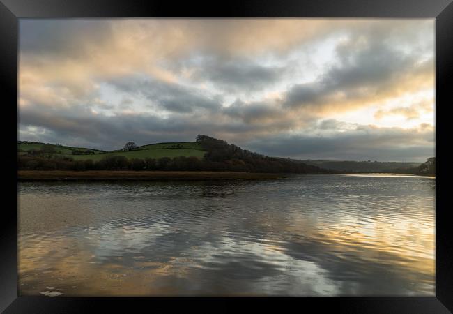 sunrise clouds on the River Torridge at Bideford Framed Print by Tony Twyman