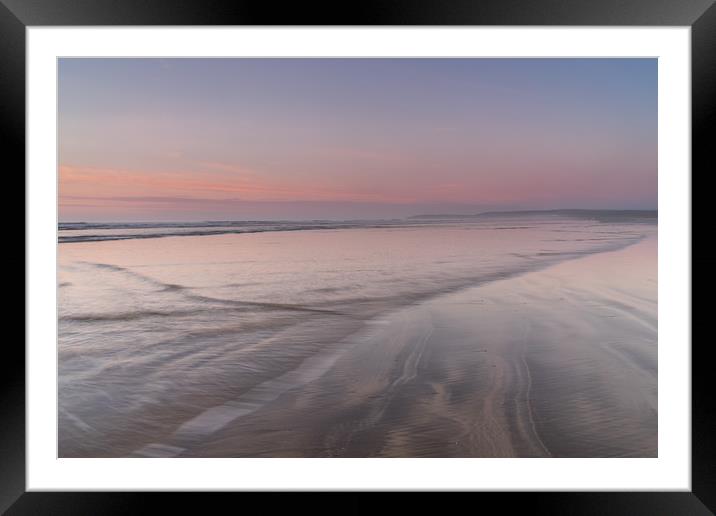 Pastel sunset beach Framed Mounted Print by Tony Twyman
