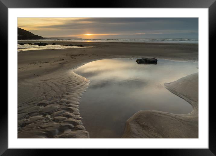 Tranquil sunset at Westward Ho Framed Mounted Print by Tony Twyman