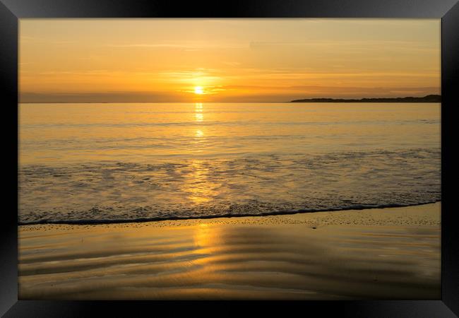 Instow beach sunset  Framed Print by Tony Twyman