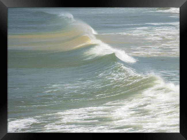 Bideford Bay waves in North Devon Framed Print by Tony Twyman