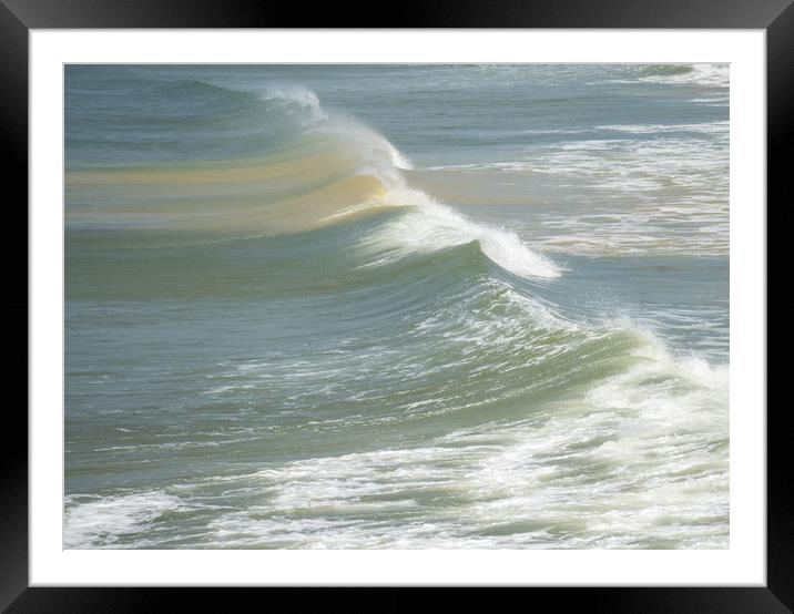 Bideford Bay waves in North Devon Framed Mounted Print by Tony Twyman