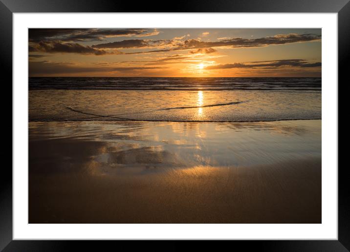 reflective Westward Ho sunset Framed Mounted Print by Tony Twyman