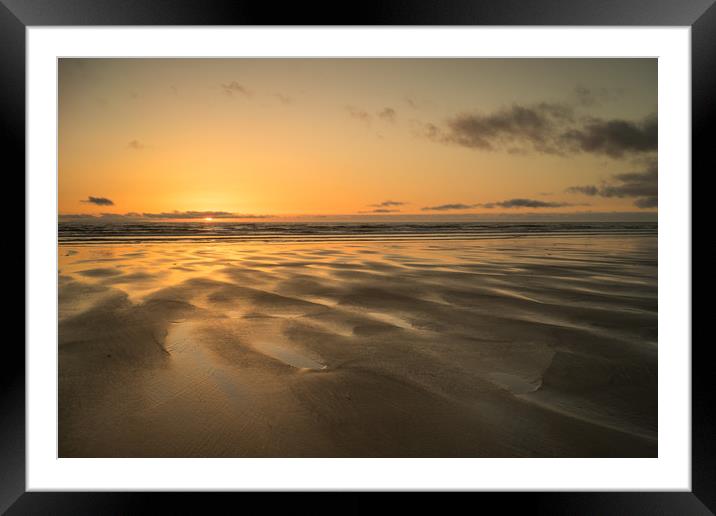 Beautiful sunset beach Framed Mounted Print by Tony Twyman