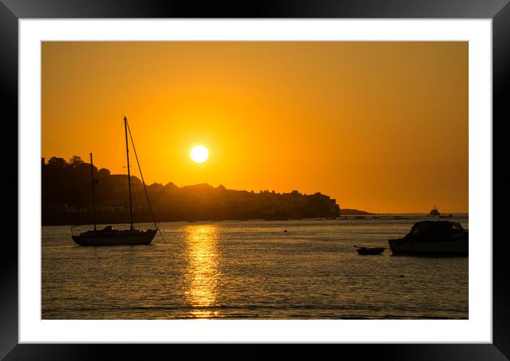 Sunset over Appledore Framed Mounted Print by Tony Twyman