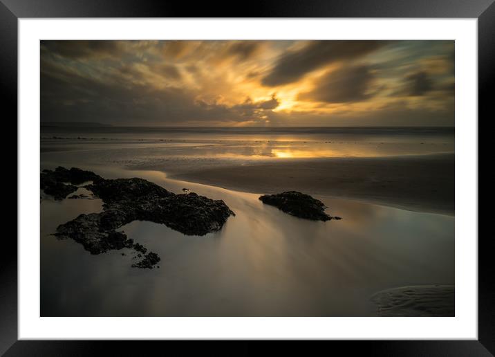 Moody Westward Ho sunset Framed Mounted Print by Tony Twyman