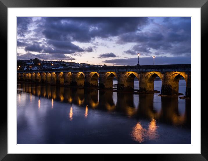Bideford Long Bridge at Dawn Framed Mounted Print by Tony Twyman
