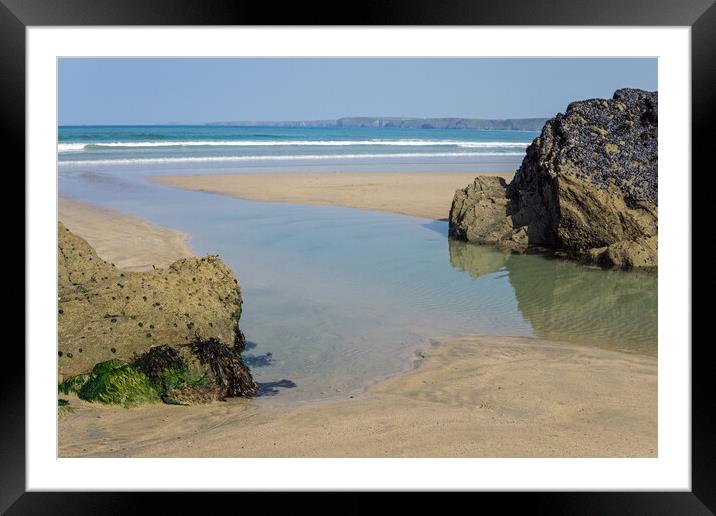 Towan beach at Newquay in Cornwall Framed Mounted Print by Tony Twyman