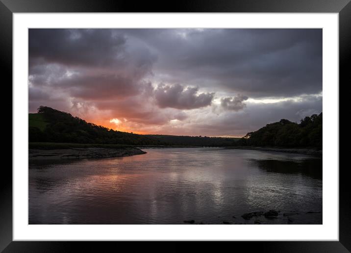 Moody Sunrise on the River Torridge at Bideford Framed Mounted Print by Tony Twyman