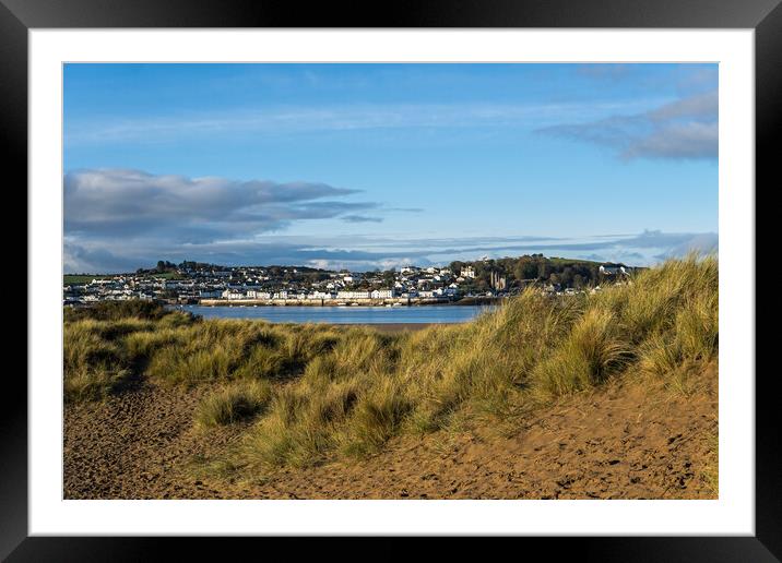 Appledore through the sand dunes of Instow Framed Mounted Print by Tony Twyman