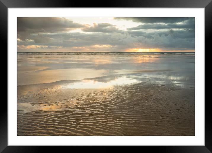 Westward Ho sunset beach Framed Mounted Print by Tony Twyman
