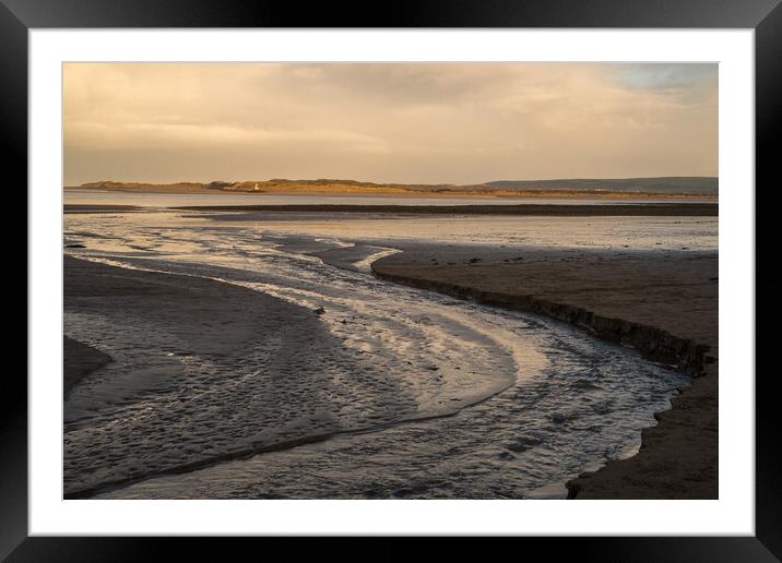 Instow beach stream at Sunrise Framed Mounted Print by Tony Twyman