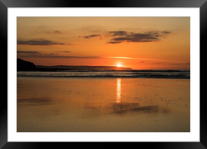 Beach Sunset at Westward Ho! Framed Mounted Print by Tony Twyman