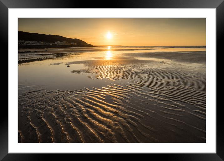 Beach sunset at Westward Ho! Framed Mounted Print by Tony Twyman