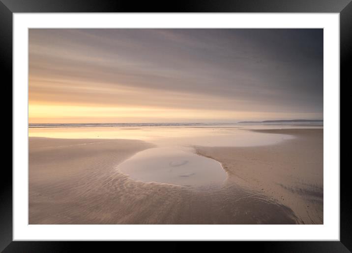 The tranqulity of a beach sunset Framed Mounted Print by Tony Twyman