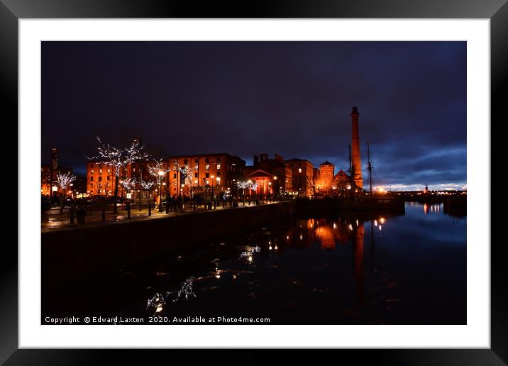 Albert Dock & The Pumphouse Framed Mounted Print by Edward Laxton