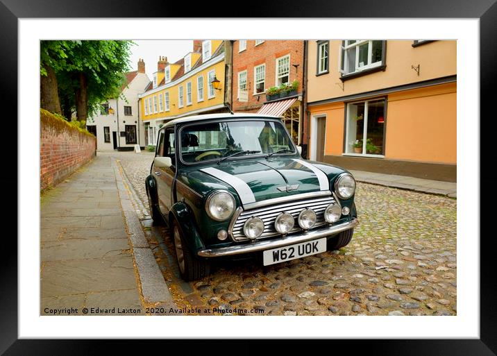 Mini Cooper Framed Mounted Print by Edward Laxton