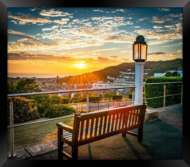 Sunset view from National Library of Wales. Framed Print by Rhodri Jones