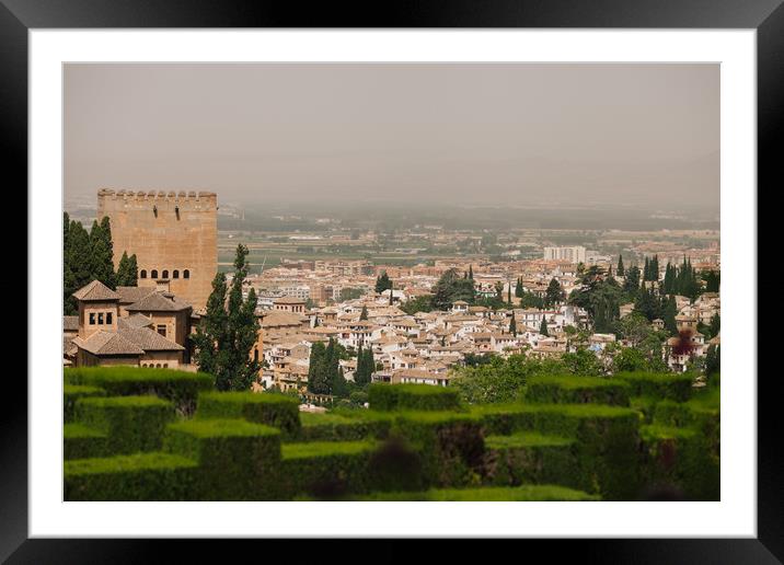 Granada view from Alhambra Framed Mounted Print by Paulo Sousa