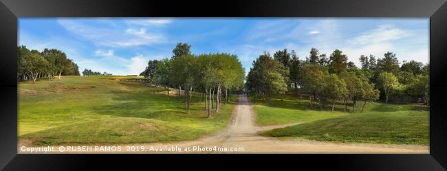 The Golf park Frisbeegolbane in Bodo, Norway. Framed Print by RUBEN RAMOS