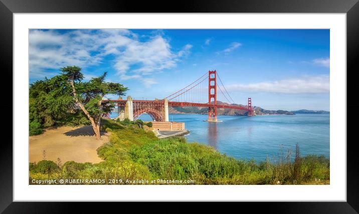 The Golden Gate Bridge. Framed Mounted Print by RUBEN RAMOS